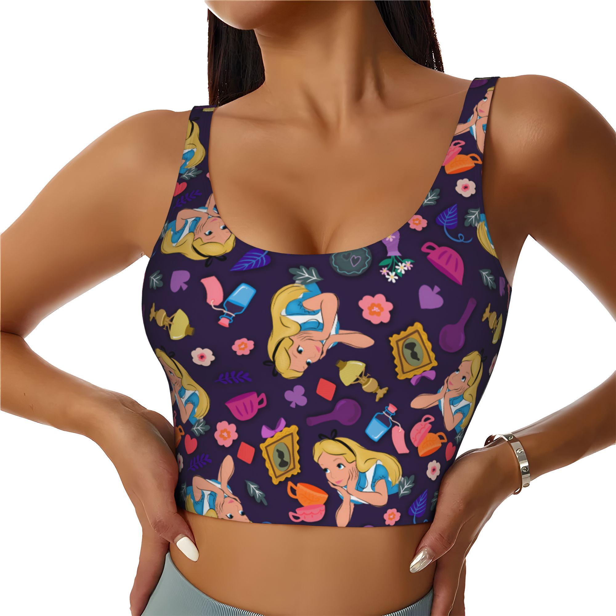 Sports Bra High Impact - Custom Women Alices Anime Wonderlandes Sports