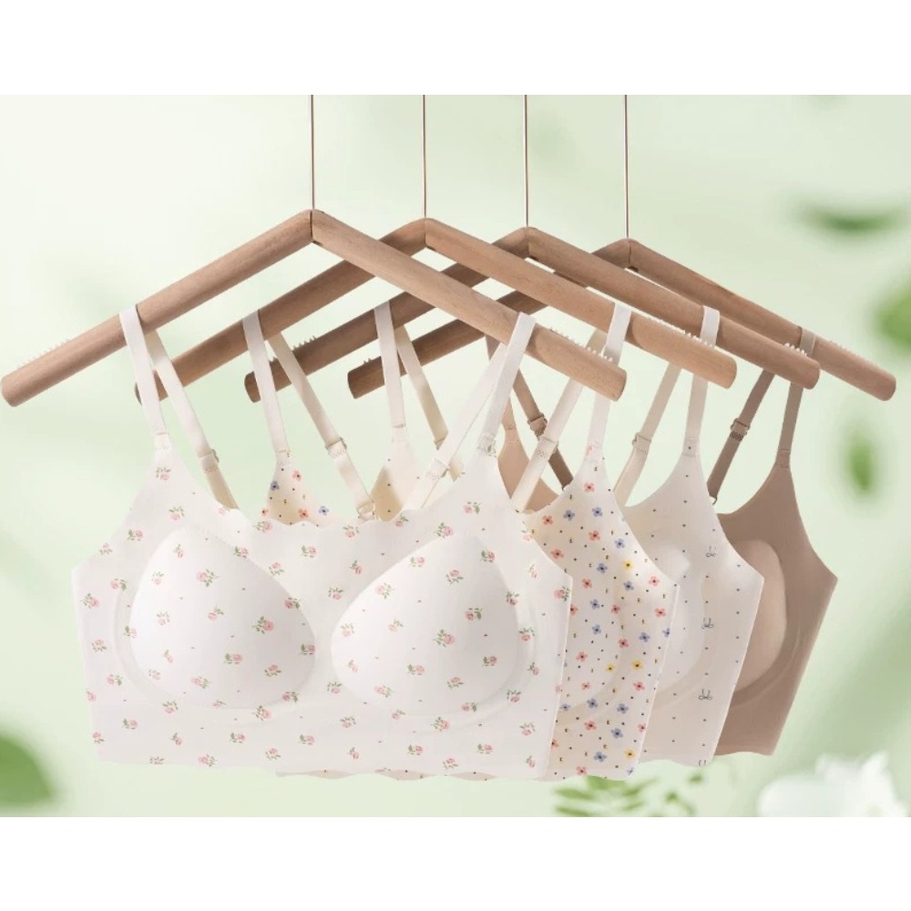 Hot Sale Cute Floral Bow Teen  - Bralette Wireless Soft recension och pris