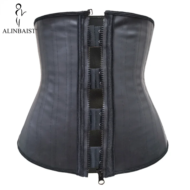 25-Steel Bones Latex Waist Tra - Shapewear Bodysuit Firm recension och pris