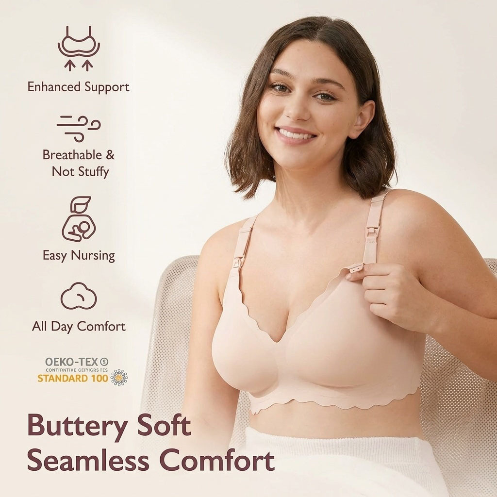 3XL Plus Size Maternity Nursin - Nursing Bra Sleep recension och pris