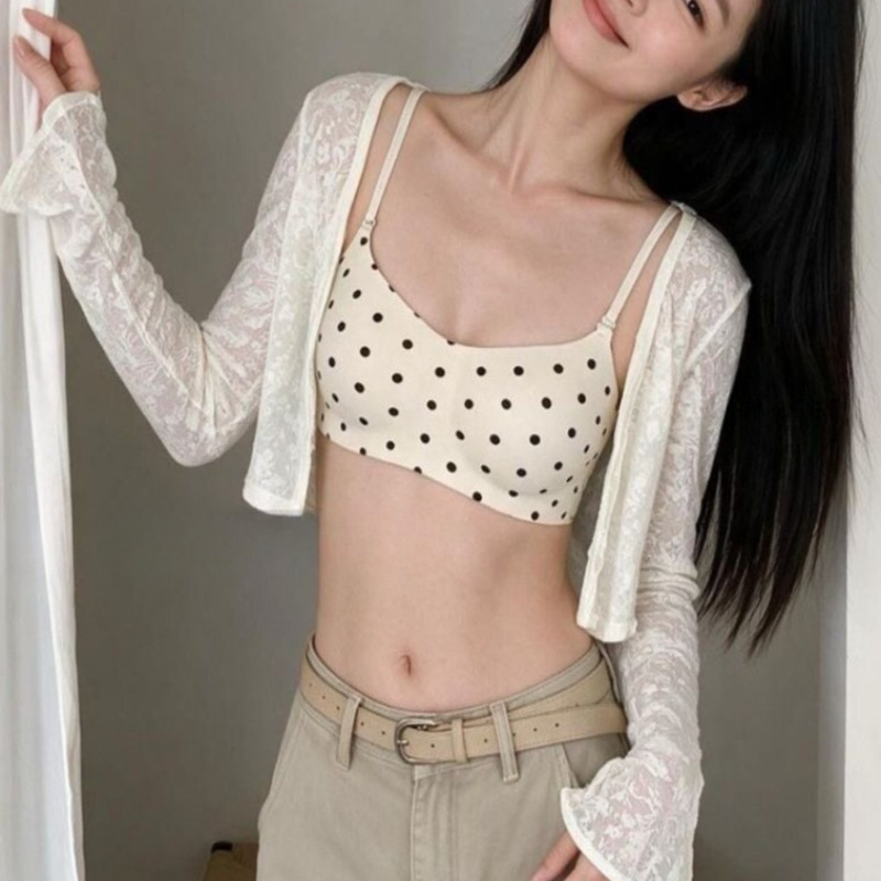 Women Polka Dot Wireless Seaml - Bralette Wireless Soft recension och pris
